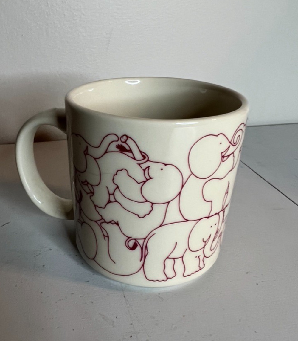 Vintage Coffee Mug Taylor & NG Elephant Orgy Japan Naughty Risque Too Funny